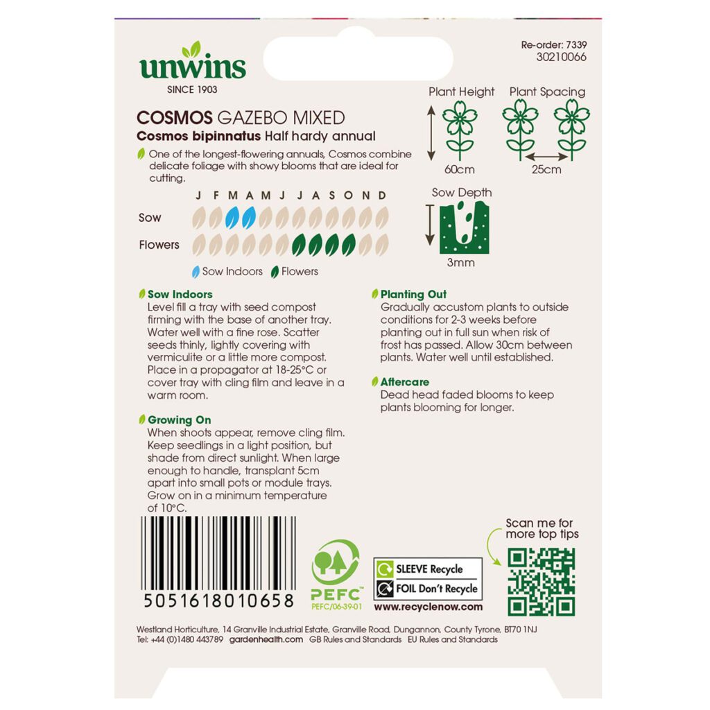Unwins Cosmos Gazebo Mixed Seeds 5051618010658 2